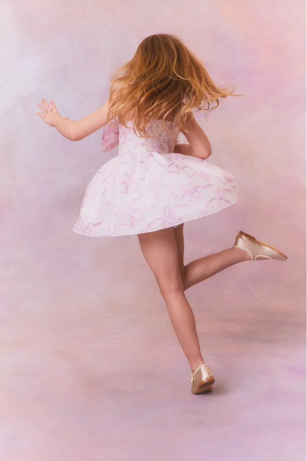 Kids LoveShackFancy Girls Girls Alejandra Bow Dress Pink Mystique