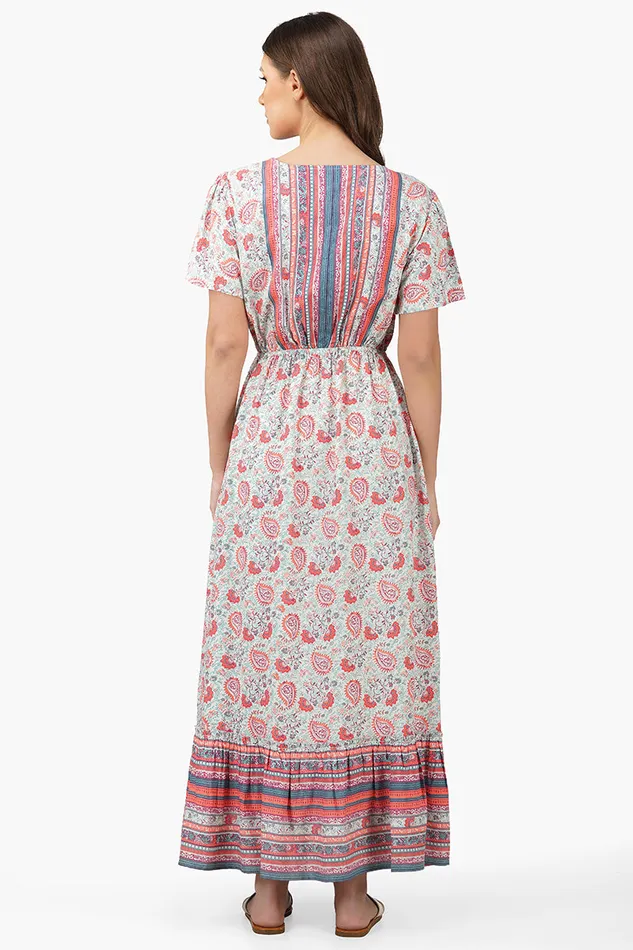 Kira Front Knot Maxi Dress Women Dresses America and Beyond