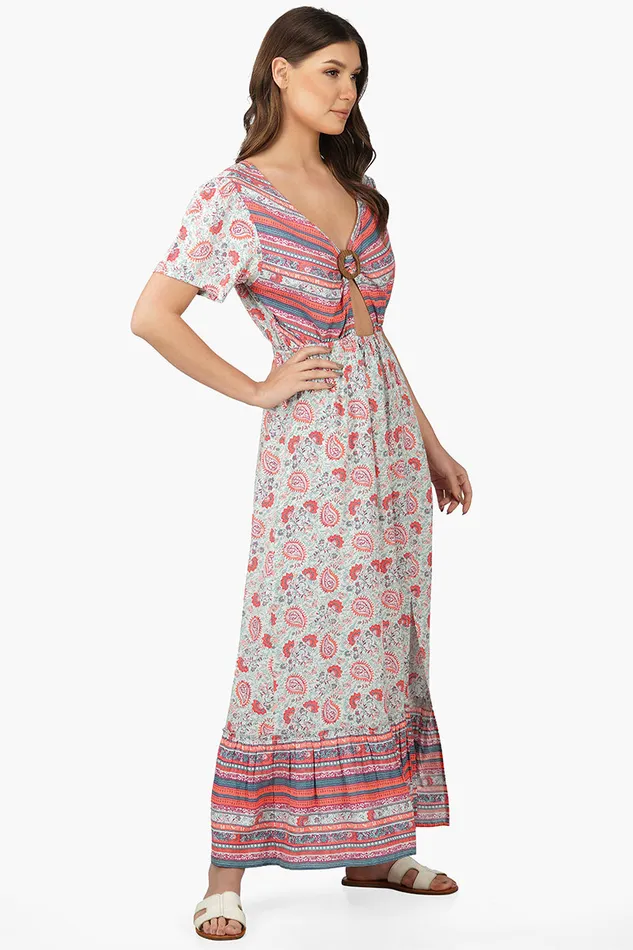 Kira Front Knot Maxi Dress Women Dresses America and Beyond