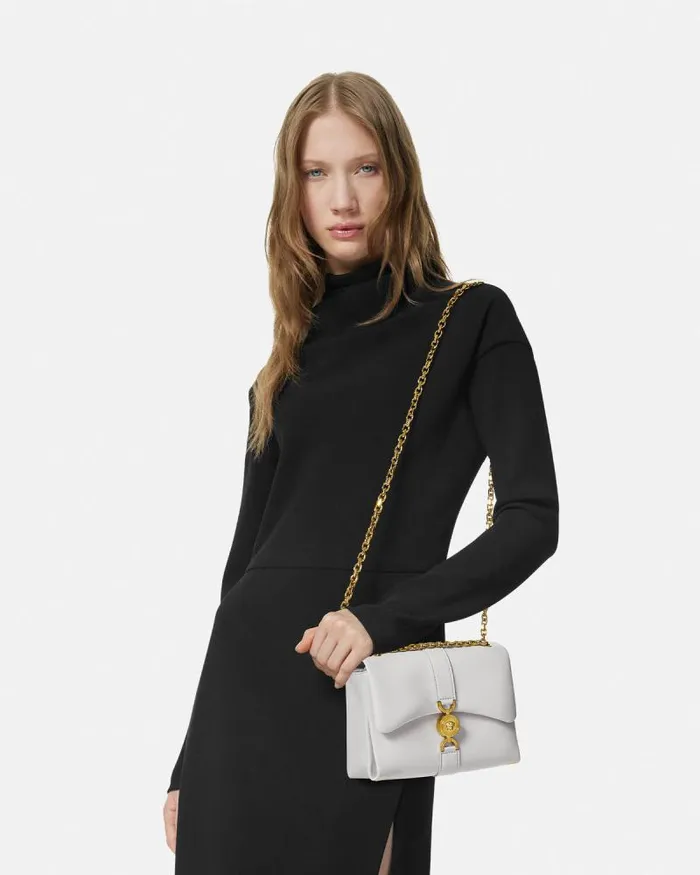 Kleio Shoulder Bag Gray Women Versace Shoulder and Crossbody