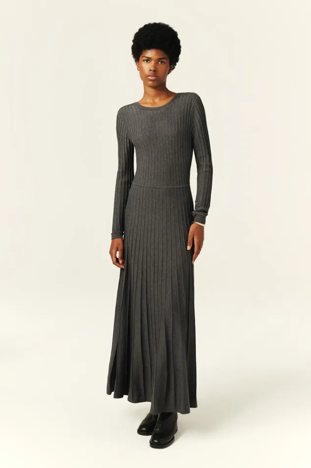 Knit Midaxi Dress Jazia Brown Women Baandsh Dresses