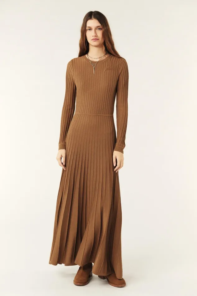 Knit Midaxi Dress Jazia Gray Women Baandsh Dresses