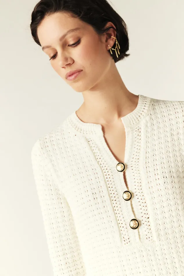 Knit Mini Dress Gysele OffWhite Women Baandsh Dresses