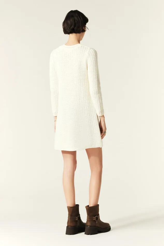 Knit Mini Dress Gysele OffWhite Women Baandsh Dresses