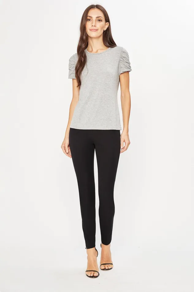 Knits and Sweaters Women Elie Tahari Kira Puff Sleeve Knit Light Grey Melange
