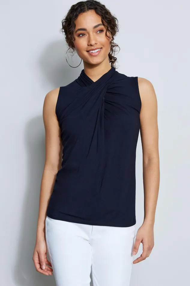 Knits and Sweaters Women Elie Tahari Sleeveless Mock Twist Knit STARGAZER