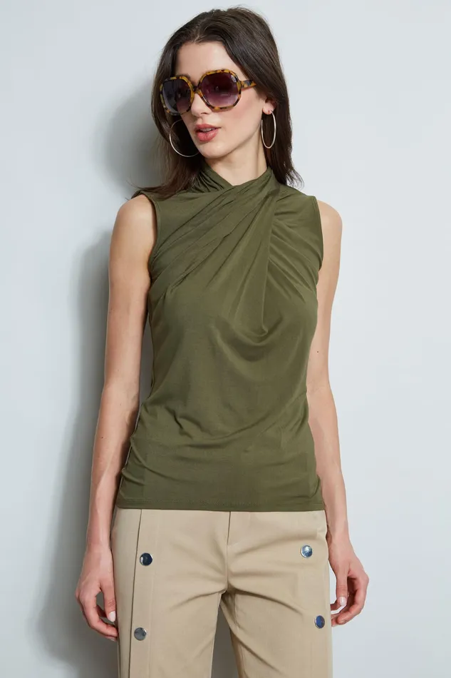 Knits and Sweaters Women Elie Tahari Sleeveless Twist Knit WILLOW GREEN