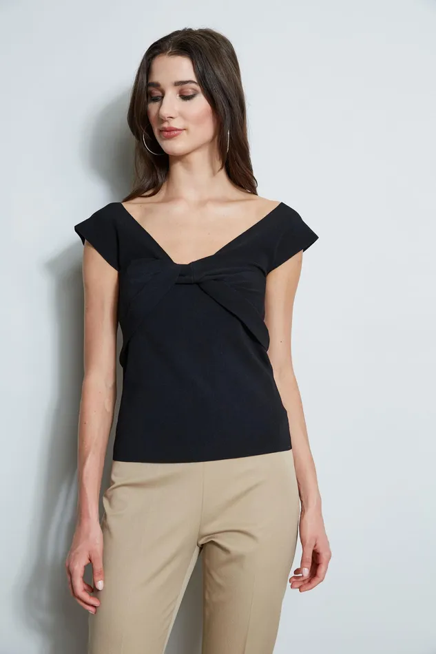 Knits and Sweaters Women Elie Tahari Twist Front Sweater NOIR