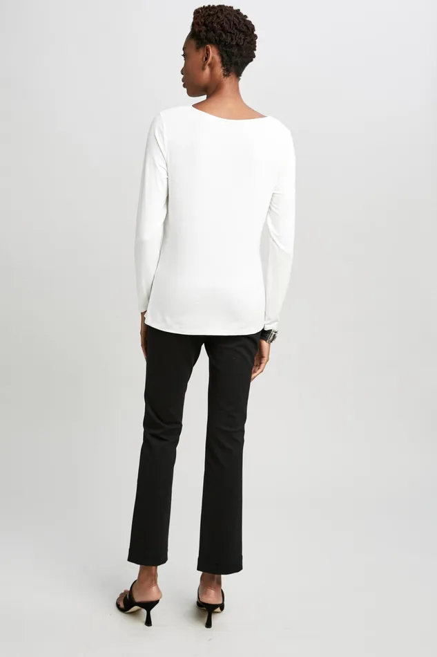 Knits and Sweaters Women Elie Tahari Wide Boat Neck Long Sleeve Pleated Knit Porcelain
