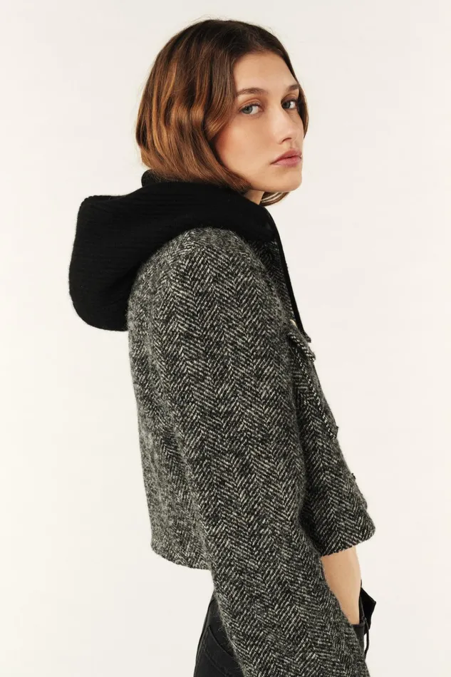 Knitted Hood Cadetto Brown Women Baandsh Scarves and Beanies