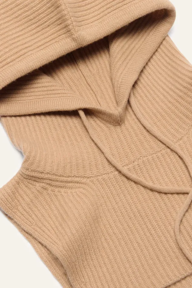 Knitted Hood Cadetto Brown Women Baandsh Scarves and Beanies