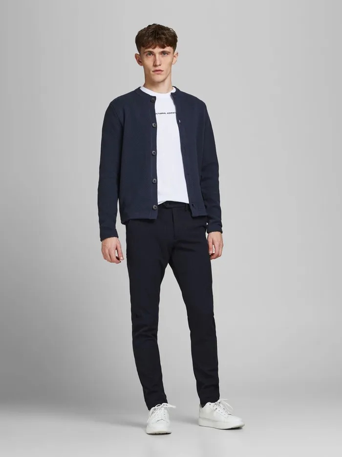 Knitwear JACK and JONES Mens CLASSIC CARDIGAN Blue India Ink Casaul