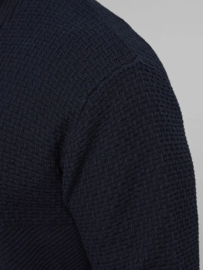 Knitwear JACK and JONES Mens HALF ZIP PLUS SIZE PULLOVER Blue Navy Blazer Gift for Friend