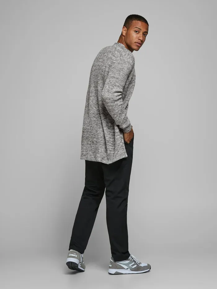 Knitwear JACK and JONES Mens RECYCLED POLYESTER CARDIGAN Grey Light Grey Melange Cheap On Sale