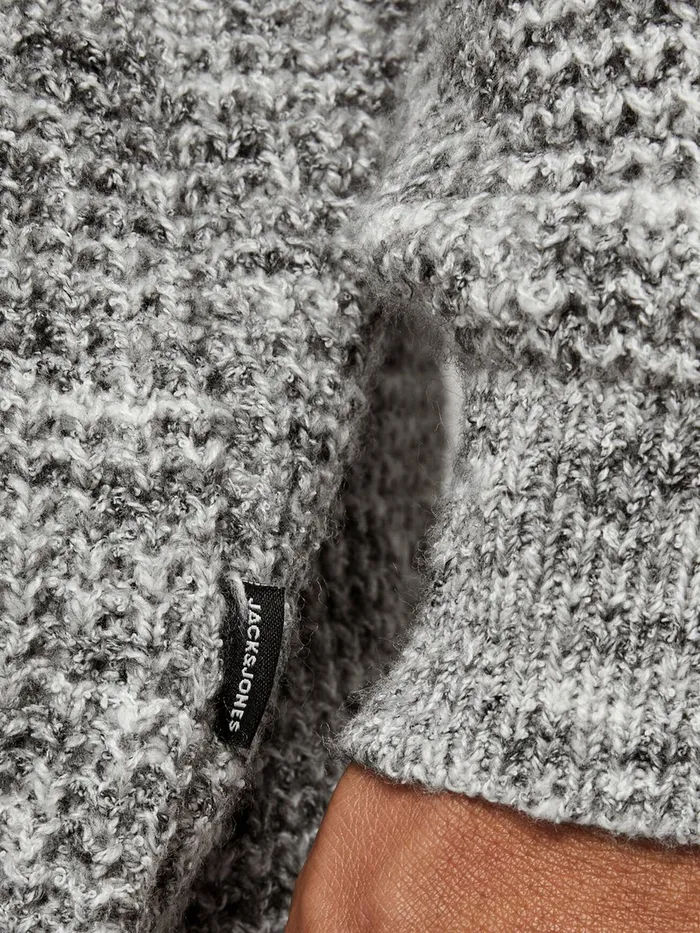 Knitwear JACK and JONES Mens RECYCLED POLYESTER CARDIGAN Grey Light Grey Melange Cheap On Sale