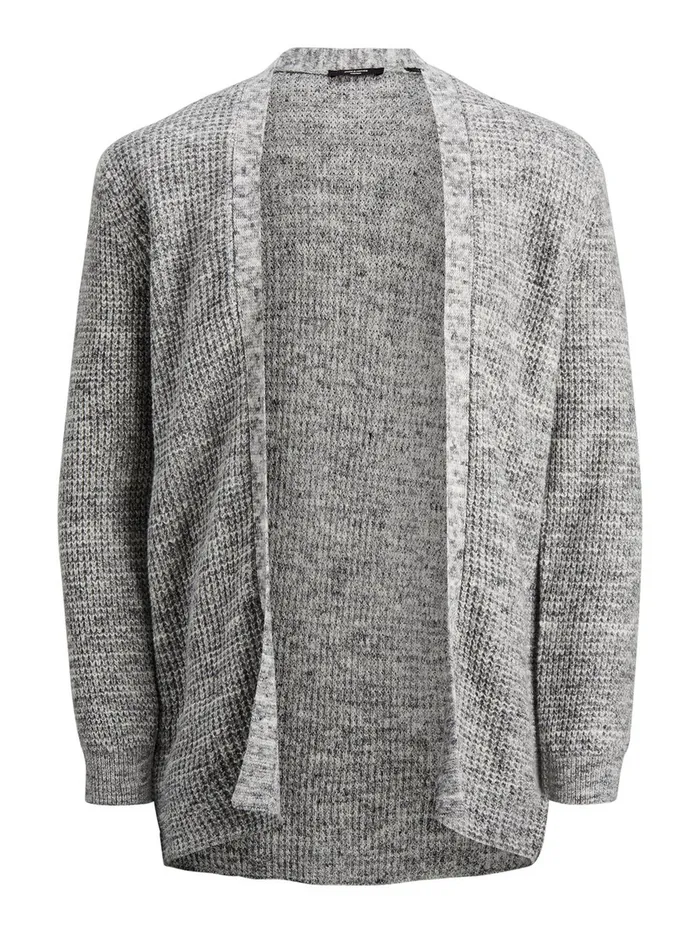 Knitwear JACK and JONES Mens RECYCLED POLYESTER CARDIGAN Grey Light Grey Melange Cheap On Sale