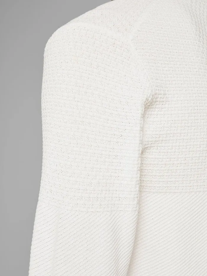 Knitwear JACK and JONES Mens RECYCLED POLYESTER KNITTED PULLOVER White Blanc de Blanc Gift for Friend
