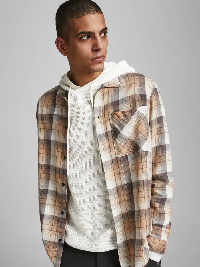 Knitwear JACK and JONES Mens TEXTURED HOODED KNITTED JUMPER White Cloud Dancer For Sale