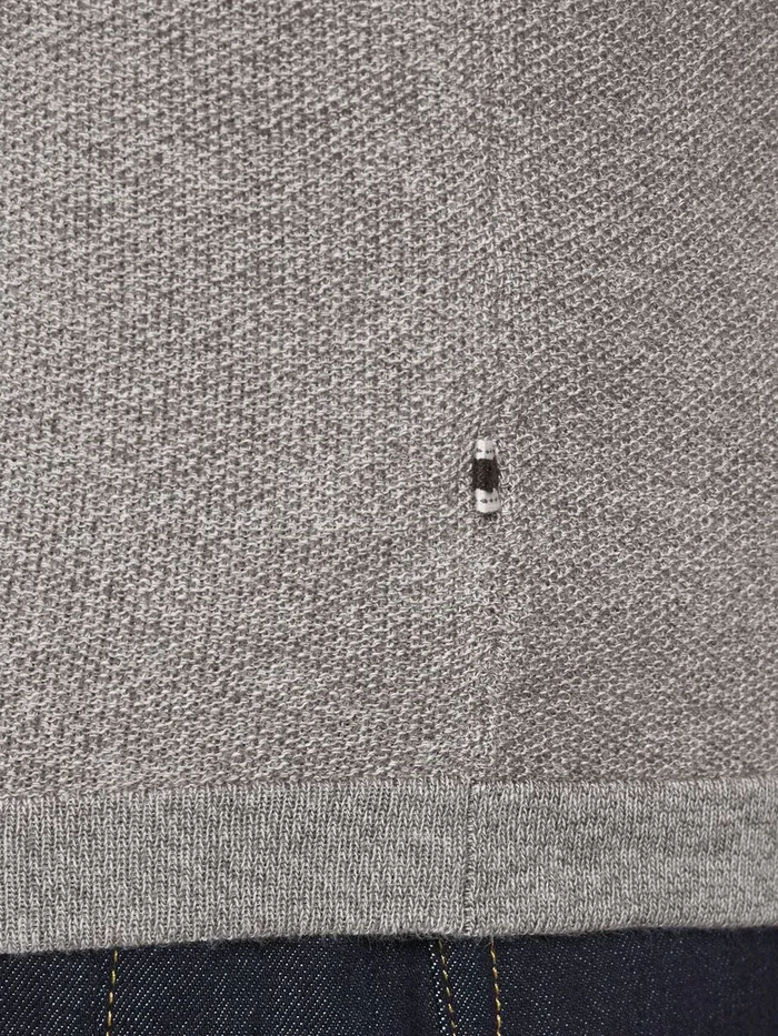 Knitwear JACK and JONES Mens TEXTURED JUMPER Grey Grey Melange Cheap On Sale