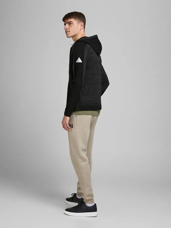 Knitwear JACK and JONES Mens TEXTURED ZIP CARDIGAN Black Black Online