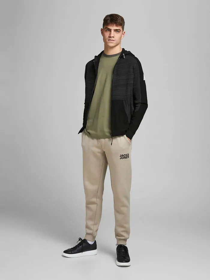 Knitwear JACK and JONES Mens TEXTURED ZIP CARDIGAN Black Black Online