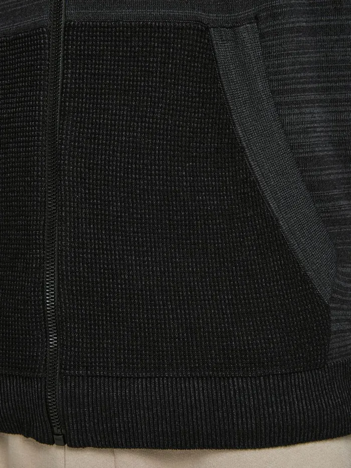 Knitwear JACK and JONES Mens TEXTURED ZIP CARDIGAN Black Black Online