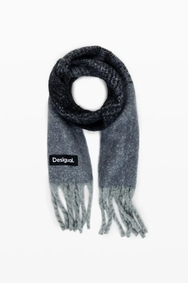 Knitwear Women Desigual Fringed Scarf Black
