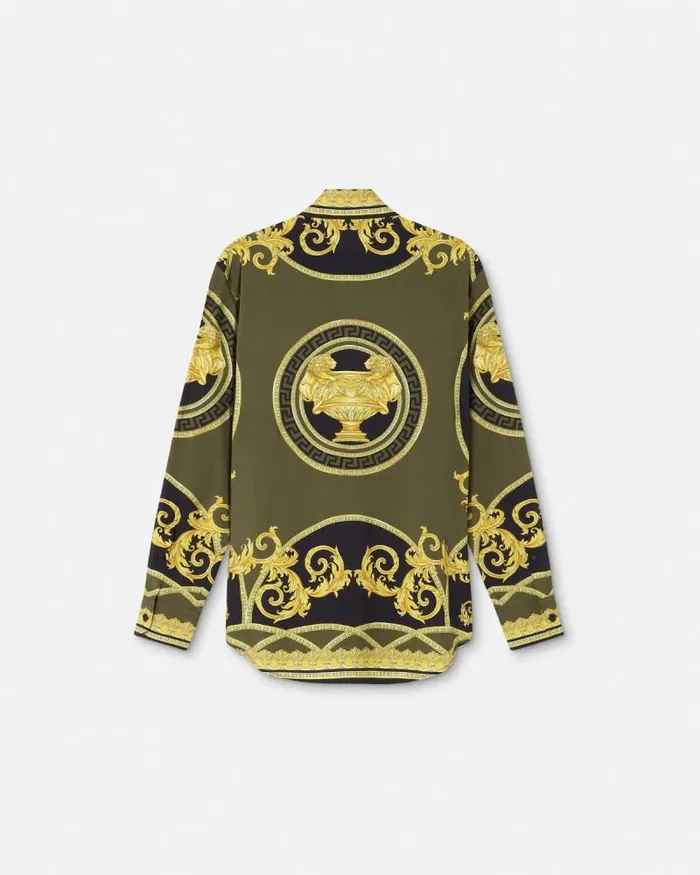 La Coupe Des Dieux Paneled Shirt Blackprint Men Versace Shirts
