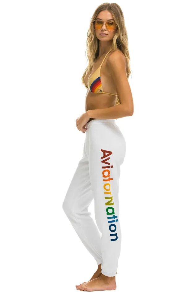 La Jolla Sweatpants 8211 White Women Aviator Nation Sweatpants