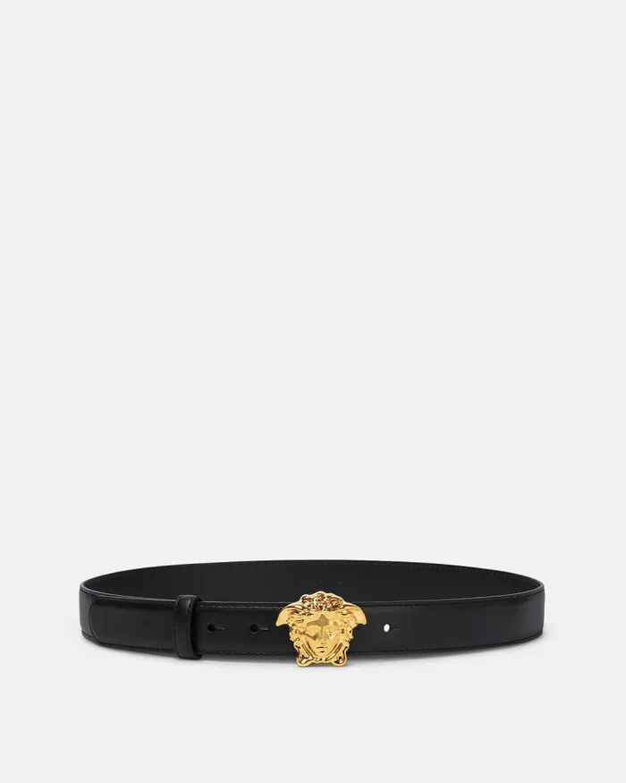 La Medusa Leather Belt 3 Cm Black Women Versace Belts