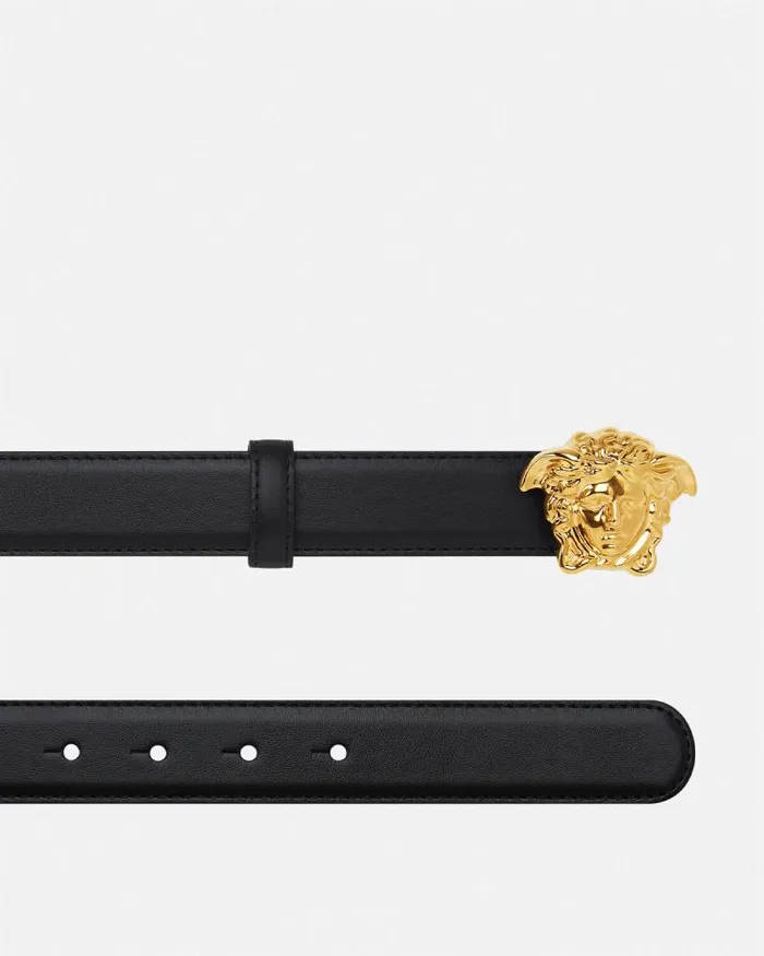 La Medusa Leather Belt 3 Cm Black Women Versace Belts