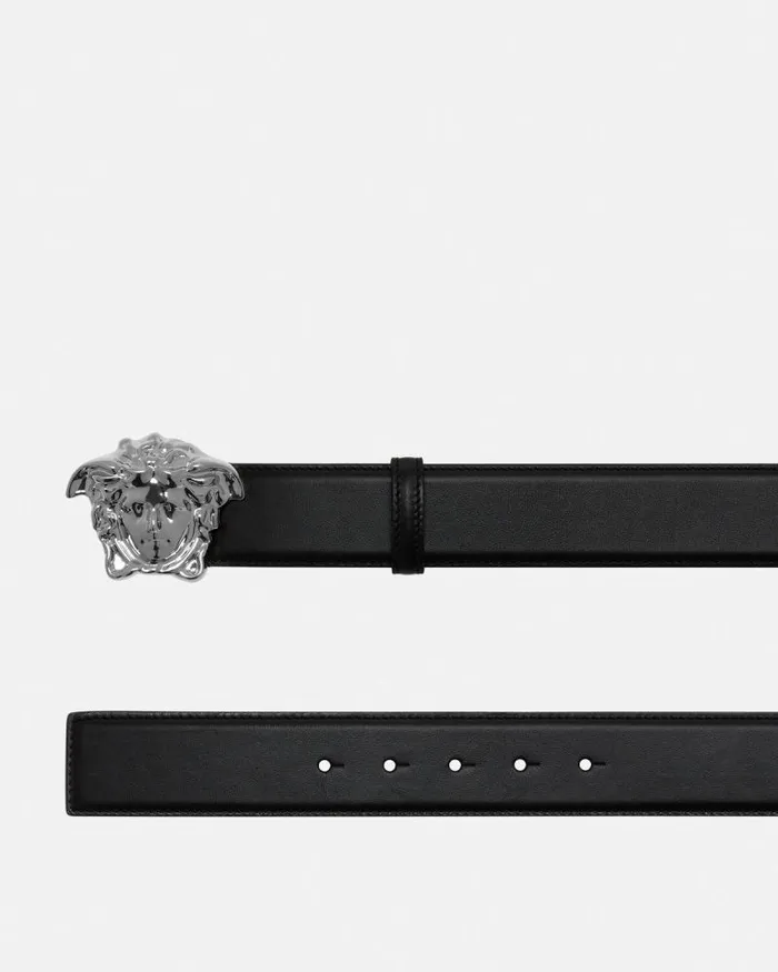 La Medusa Leather Belt 4 Cm Black Men Versace Belts