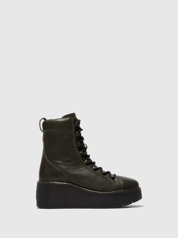 Laceup Ankle Boots HAND247FLY DK GREEN Women Fly London Ankle Boots