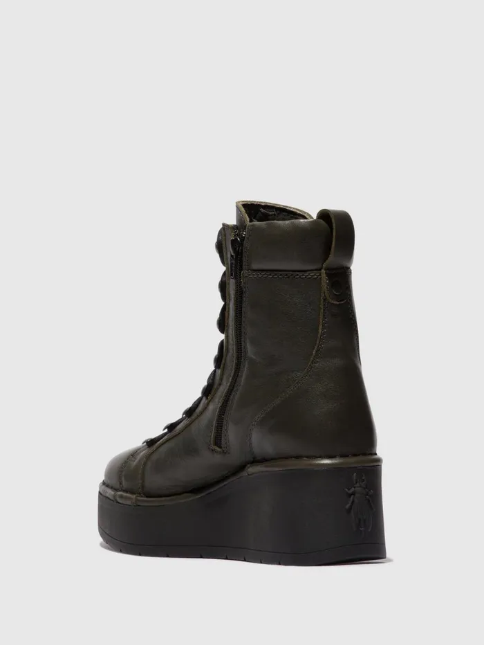 Laceup Ankle Boots HAND247FLY DK GREEN Women Fly London Ankle Boots