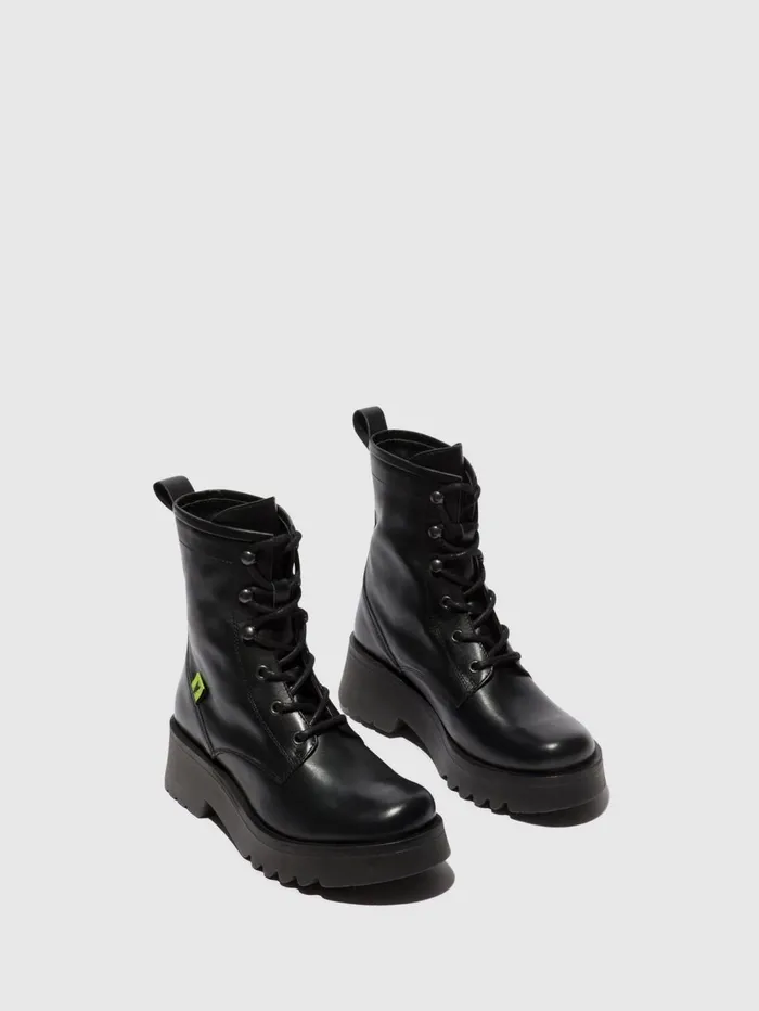 Laceup Ankle Boots METH903FLY BLACK Women Fly London Ankle Boots