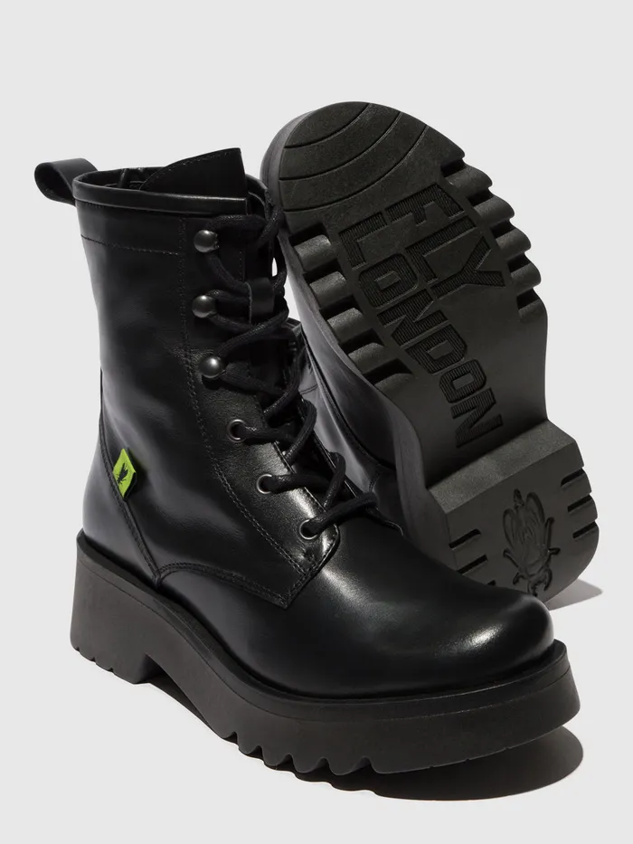 Laceup Ankle Boots METH903FLY BLACK Women Fly London Ankle Boots