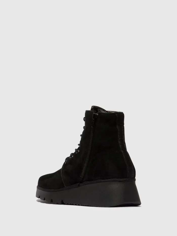 Laceup Ankle Boots PALL404FLY KID SUEDE BLACK Women Fly London Ankle Boots