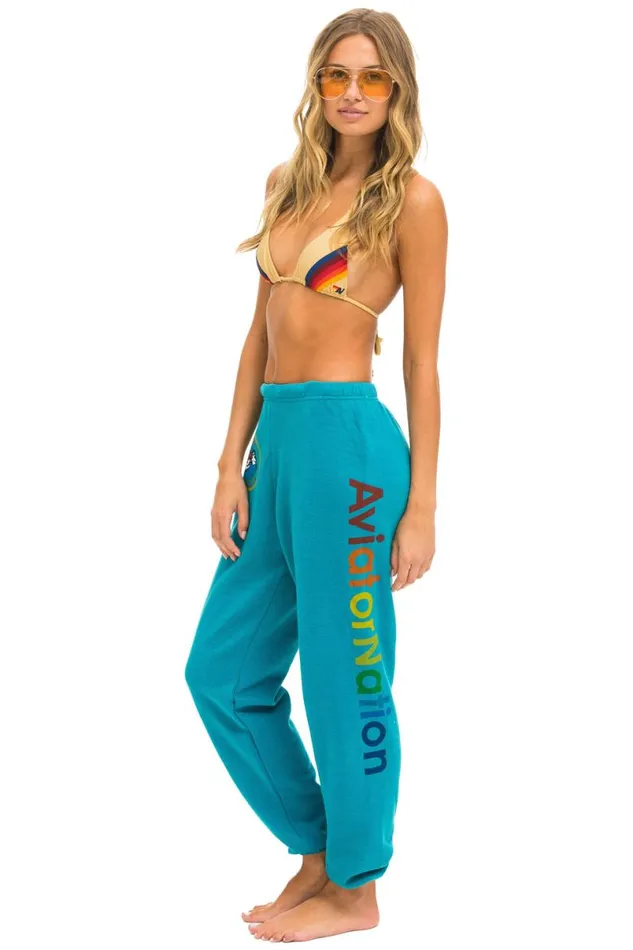 Laguna Beach Sweatpants 8211 Teal Women Aviator Nation Sweatpants