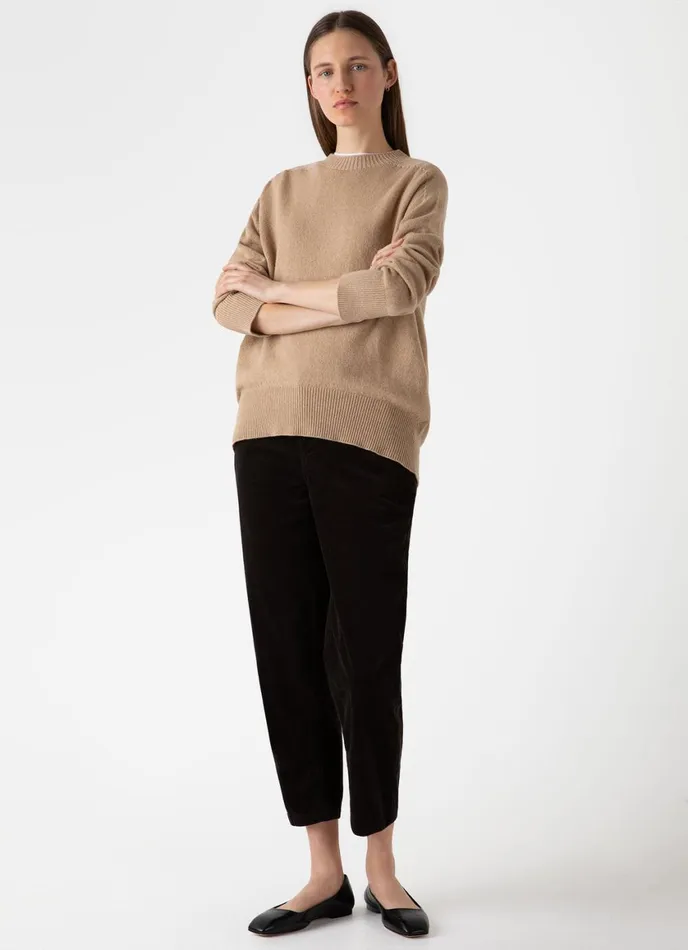Lambswool Crewneck Jumper Light Camel Women SUNSPEL Knitwear