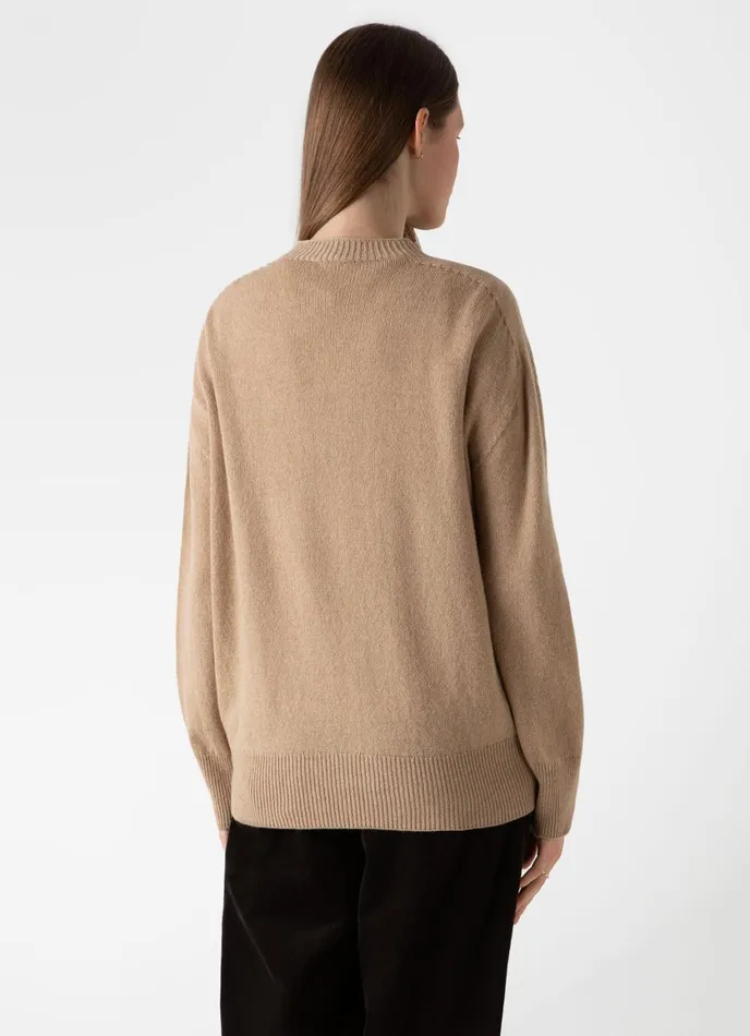 Lambswool Crewneck Jumper Light Camel Women SUNSPEL Knitwear