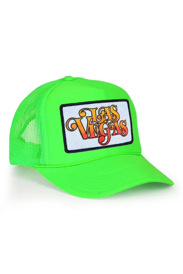 Las Vegas Script Trucker Hat WomenMen Aviator Nation Trucker Hats
