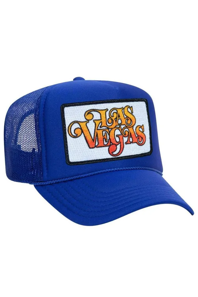 Las Vegas Script Trucker Hat WomenMen Aviator Nation Trucker Hats