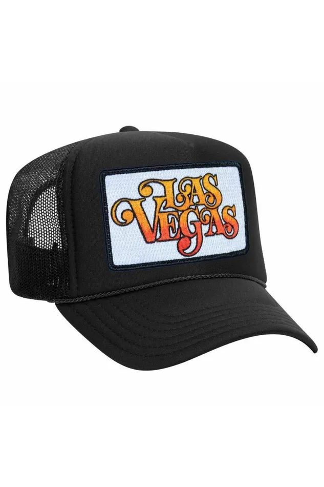 Las Vegas Script Trucker Hat WomenMen Aviator Nation Trucker Hats
