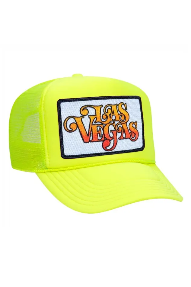 Las Vegas Script Trucker Hat WomenMen Aviator Nation Trucker Hats