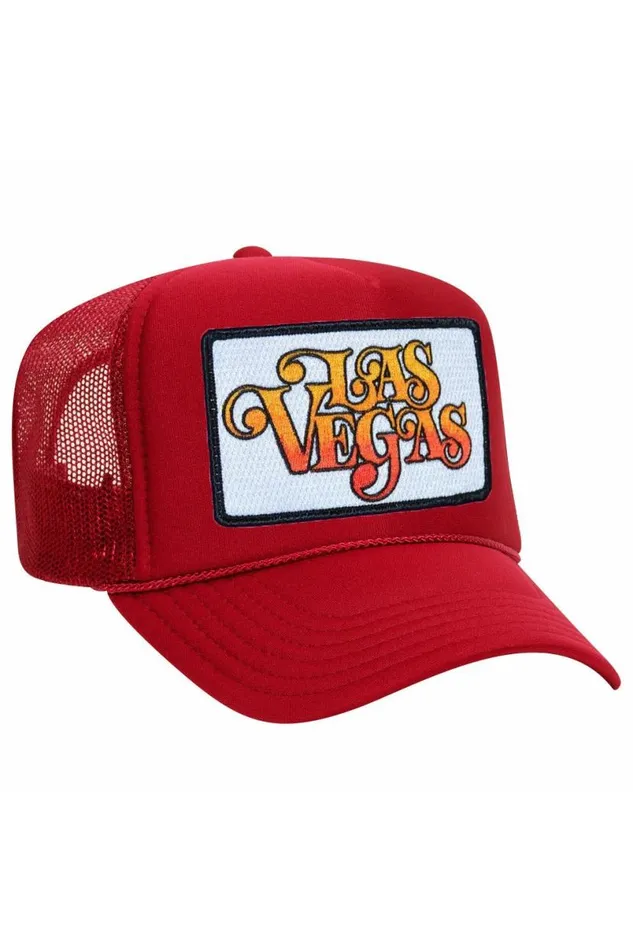 Las Vegas Script Trucker Hat WomenMen Aviator Nation Trucker Hats