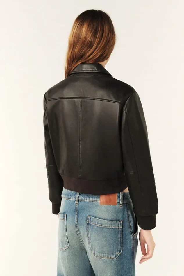 Leather Jacket Utica Brown Women Baandsh Jackets and Coats