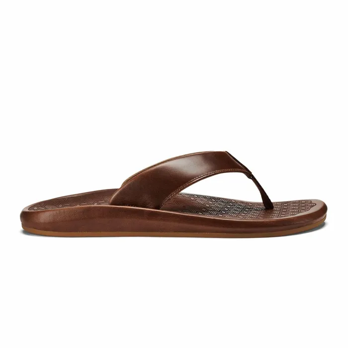 Leather Men Olukai Ilikai Leather Sandals 8211 Toffee