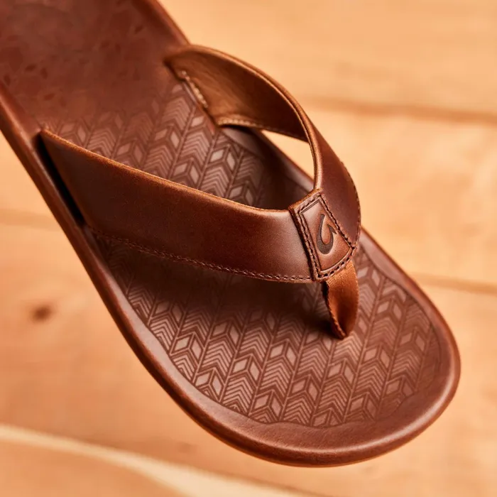 Leather Men Olukai Ilikai Leather Sandals 8211 Toffee
