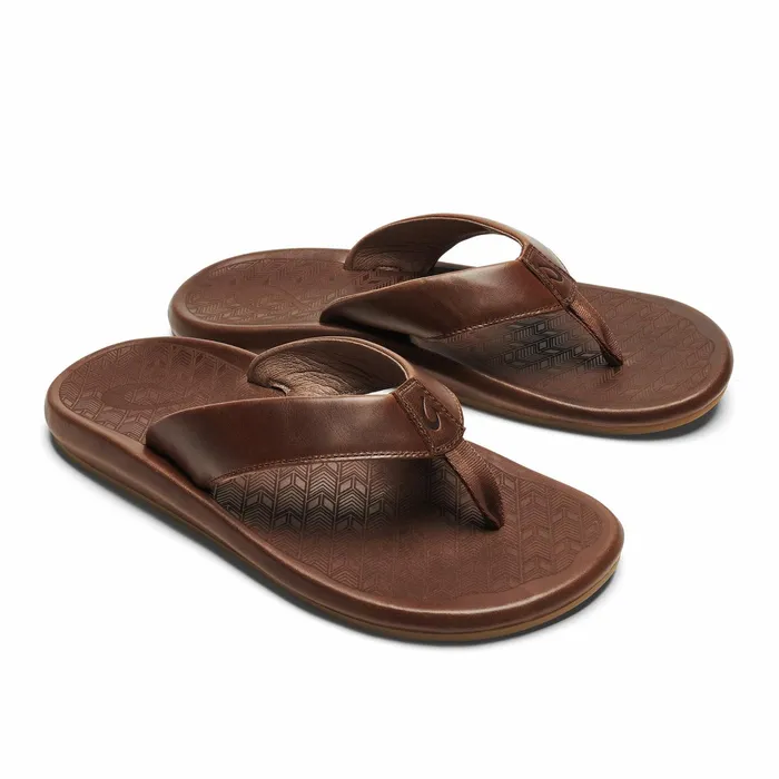 Leather Men Olukai Ilikai Leather Sandals 8211 Toffee
