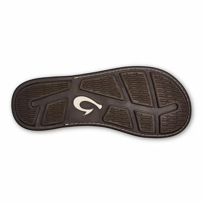 Leather Men Olukai Tuahine Waterproof Leather Beach Sandals 8211 Trench Blue